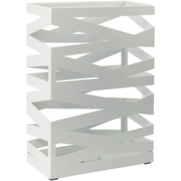 Підставка для парасоль підставка Maxi з металу з піддоном для збору води та гачками - Економія місця 34x14x46 см - Елегантний білий колір - Ідеальна для декорування прихожей та входу Maxi - Білий