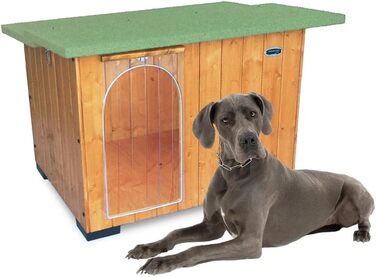 Будка для собак з масивного дерева, термозавіса, Italy, для Німецької дога (122x98xH86)