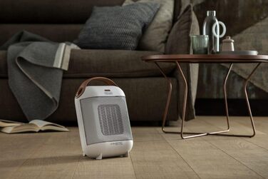 Обігрівач De'Longhi HFX30C18.IW: керамічний, мобільний, 1800 Вт, 2 режими, антифриз, до 55 м², білий