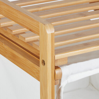Relaxdays Laundry Basket Shelf made of Bamboo