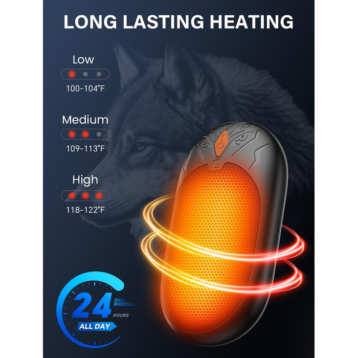 Електричні грілки для рук 2 шт. - Ultraleicht, багаторазові, USB, 3 режими, до 24 годин, для активного відпочинку взимку (Оранжевий)