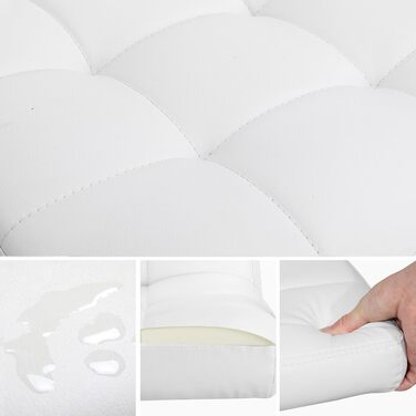 Офісне крісло Yaheetech з регулюванням висоти та знімними підлокітниками, штучна шкіра, білий колір