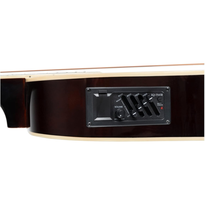 Rocktile WSD-8CE-NT: Акустична гітара Western Slim Line з підсилювачем, комплект - Dreadnought, сумка, ремінь, кабель, струни, медіатори - Natural