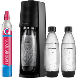 SodaStream TERRA: Газова вода вдома | Чорний | Комплект з CO2 балончиком та 3 пляшками 1л
