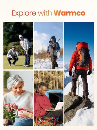 Електричні грілки для рук Warmco Magnetische 2 шт., 10000 mAh, багаторазові, 3 режими нагріву, powerbank, чорний