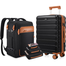 Набір валіз Roadcheer з полікарбонату: велика валіза на коліщатках, рюкзак, органайзери для косметики та взуття | з TSA-замком