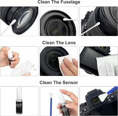 Набір для чищення камери 14-в-1: об'єктиви, фільтри, мобільні телефони. Комплектація: стилус, щітка, повітряний дюймаметр, серветка