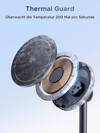 Бездротовий зарядний пристрій UGREEN Zapix Qi2 Magnetic 2-в-1, 15W, сумісний з MagSafe для iPhone 15/14/13/12 та AirPods, регульований на 90°