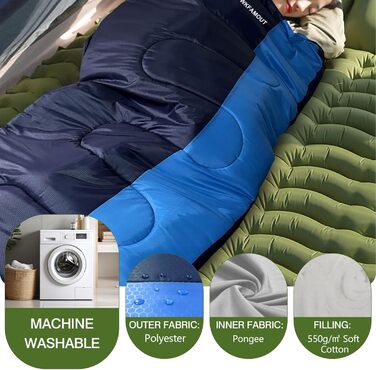 Сплячий мішок Outdoor для дорослих, зимовий, машинного прання, водонепроникний, 3-4 сезони, з компресійним мішком, для кемпінгу, походів, подорожей, 0°C, комфортний, рожевий