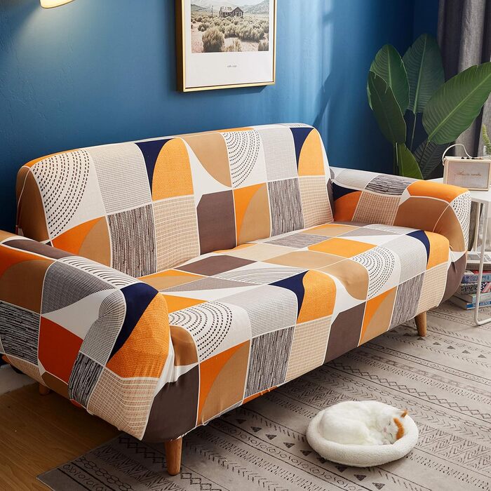SDINAZ Sofa Covers Sofa Cover 3 Seater Adjustable Elastic Stretch Couch Cover Sofa Slipcover Printed Sofa Cover Protective Covers