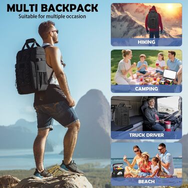 Терморюкзак для пікніка на 42 банки: чорний, тактичний, ізольований, для відпочинку на природі