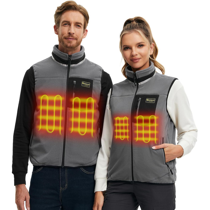 PROSmart Грівальна жилетка Легкий фліс Грівальна жилетка з USB акумулятором, Унісекс L Сірий
