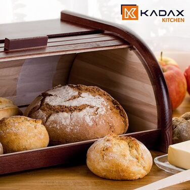 Бротокриниця KADAX з якісної деревини з ролльовим кришкою, екологічна, для тривалого зберігання свіжості, коричнева