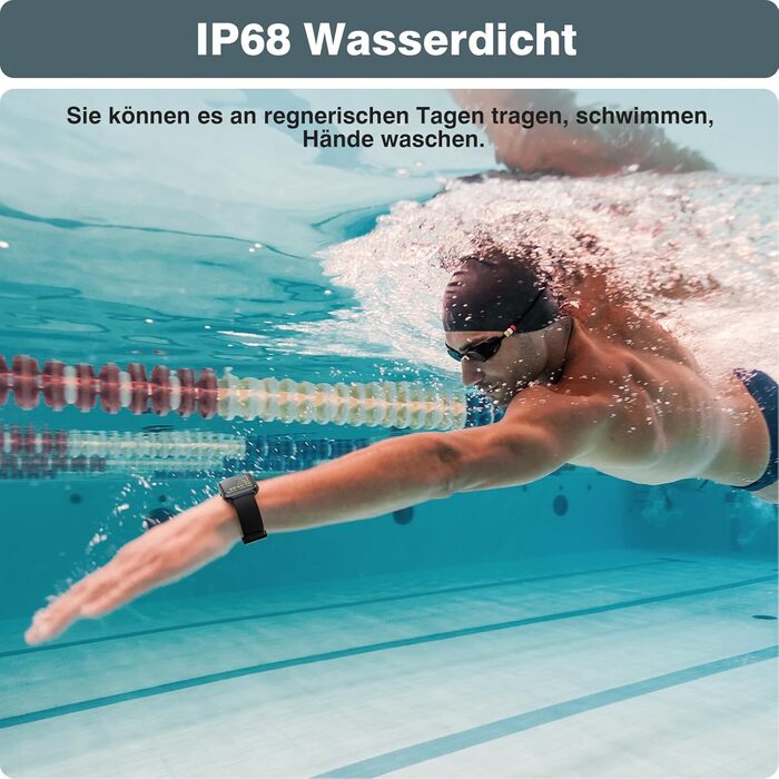Fitpolo Розумний годинник для чоловіків та жінок, 1.8' з функцією телефону/Alexa, фітнес-годинник з моніторингом серцевого ритму/сну, водонепроникний IP68 для iPhone/Android, чорний
