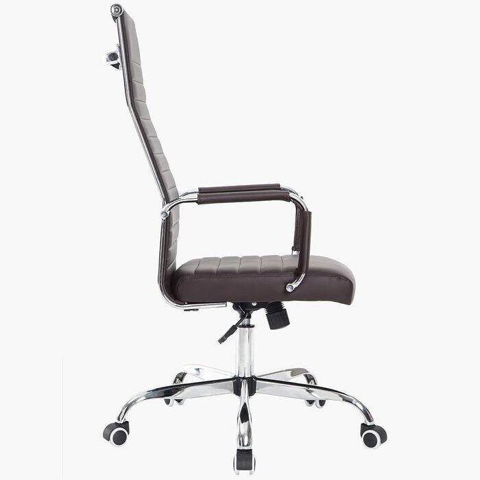 Ергономічне крісло BAKAJI для офісу: комп'ютерне крісло з високою спинкою, регульовані підлокітники, функція гойдання, до 136 кг, коричневе
