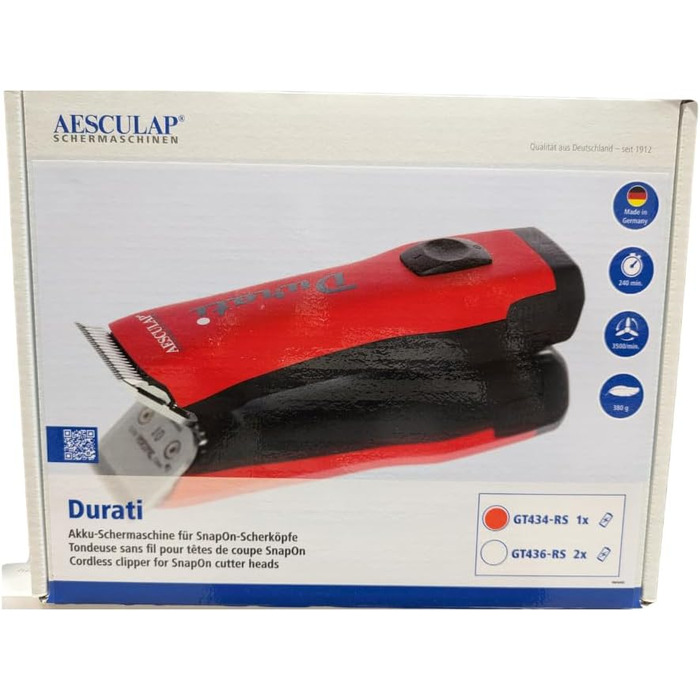 Набір для стрижки собак EHASO Aesculap Profi Durati Speed: стрижка, миска, гребінець (червоний)