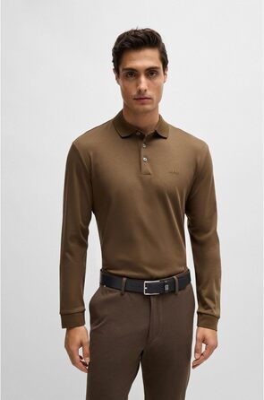 Чоловічий шкіряний ремінь BOSS Elio з логотипом, чорний