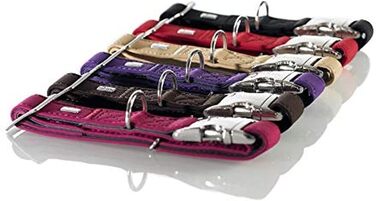 Нашийник для собак HUNTER SOFTIE ALU-STRONG, штучна шкіра, алюмінієва застібка, розмір M, колір полуниця