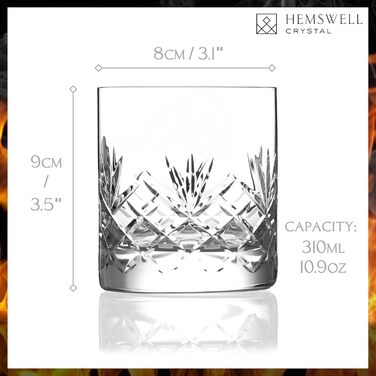 Набір склянок для віскі Glenrigg 2 шт., 310 мл – склянки-тумблери з кришталю без свинцю, з важким дном, ручна обробка, подарункова коробка