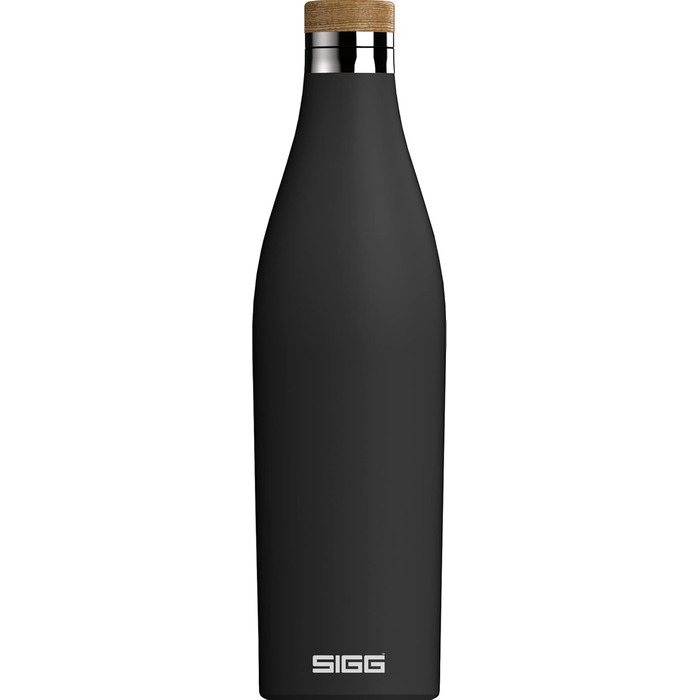SIGG - Insulated Drinking Bottle - Meridian - Leak-proof - Extra slim - BPA-free - Plastic-free - Double-walled 18/8 stainless steel - Bamboo screw cap - 0.5L / 0.7L
