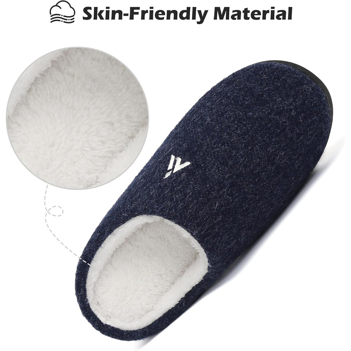 Тапочки домогосподарки Mishansha Herren для жінок, зимові, з піною пам'яті, антиковзаючі, розмір 36-49, темно-синій