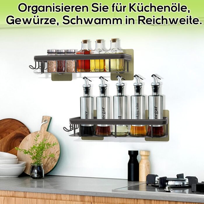 Поличка для душу Dealswin без свердління, 2 шт. - органайзер для ванної кімнати, полиця для зберігання та організації з великою місткістю, тримач для шампуню для душу та ванної кімнати (сірий)