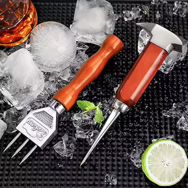 2-Piece Ice Pick Set, Labor-Saving, High Durability, Whiskey Ice Pick, Ice Crusher Set, Bartender Accessories for Home