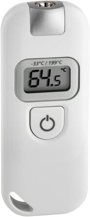 TFA Dostmann Slim Flash Infrared Thermometer, contactless measurement, ideal for household/craft/hobby use, easy to use, White, L 36 x W 12 x H 91 mm