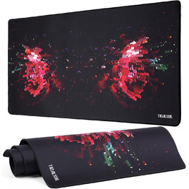Килимок для миші ігровий XXL 900x400 мм - антиковзаюча підкладка для столу з гумовою основою, для геймерів та офісу, з міцним краєм (Rotes Pixel)