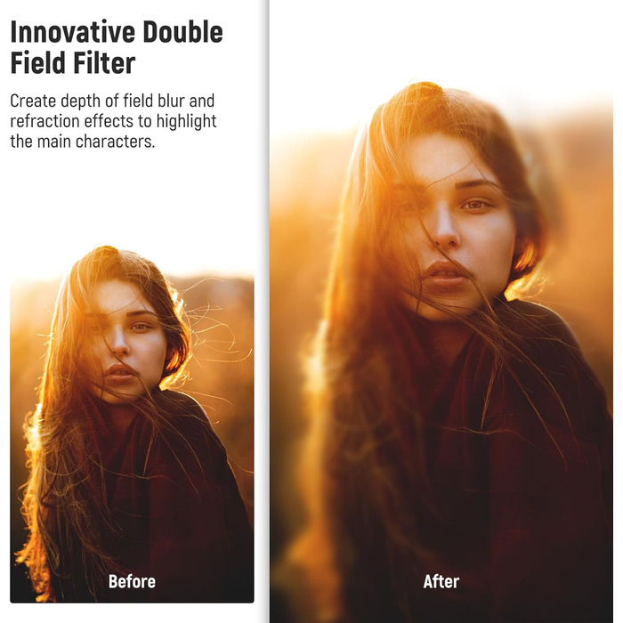 NEEWER 77mm фільтр діоптрій з розділеним полем, камера, лінійний призма K9, оптичне скло, аксесуар для об'єктива, ефект розмиття фону, кольоровий ефект