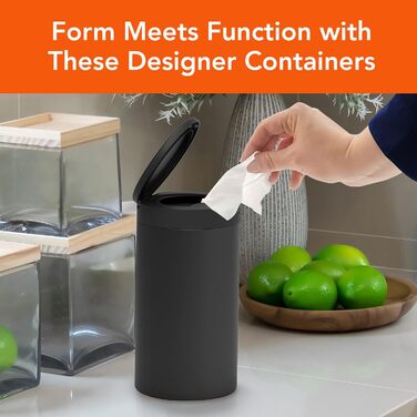 Spectrum Diversified Dekorative Wet Wipe Dispenser, Refillable Wet Wipe Holder for Household Cleaning, Stylish Cleaning Cloth Holder, Alloy Steel, Black, 1 Count (Pack of 1)