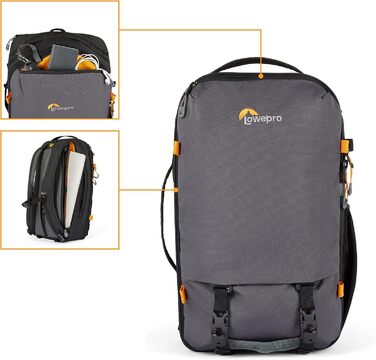 Рюкзак для камери Lowepro Trekker Lite BP 250, сірий, з винімним вкладишем, для беззеркальних камер Sony Alpha 7, з системою кріплення аксесуарів