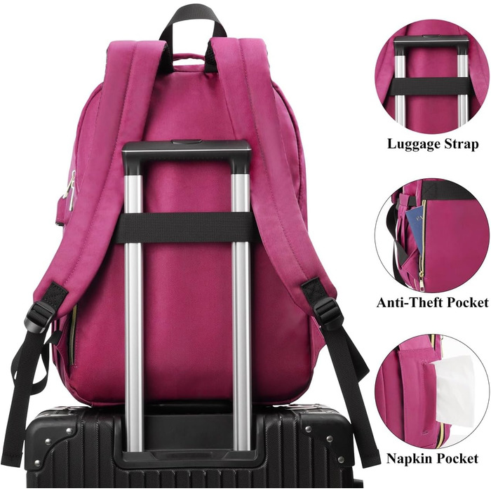 Жіночий рюкзак YAMTION: для школи, роботи, університету. USB-порт, відділення для ноутбука 17.3