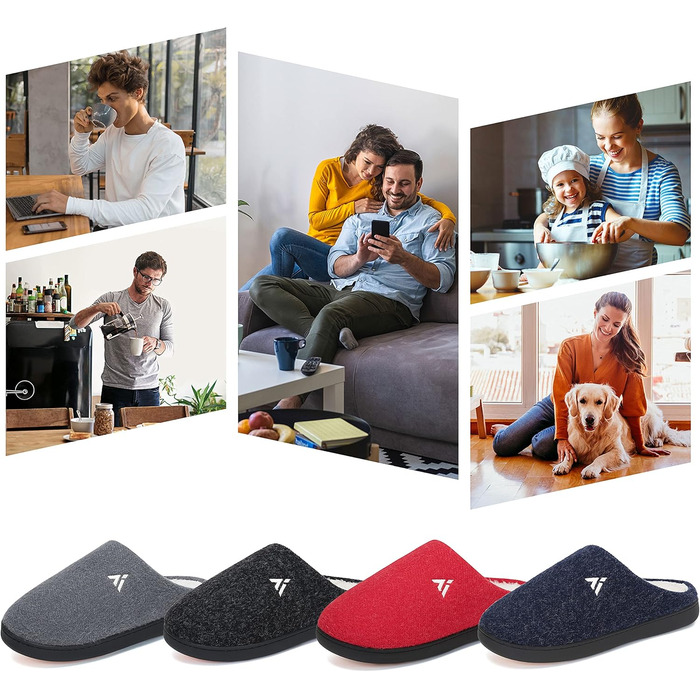 Тапочки жіночі зимові Mishansha Herren з піною пам'яті, антиковзкі, розмір 36-49 (темно-сірий, 37 EU)