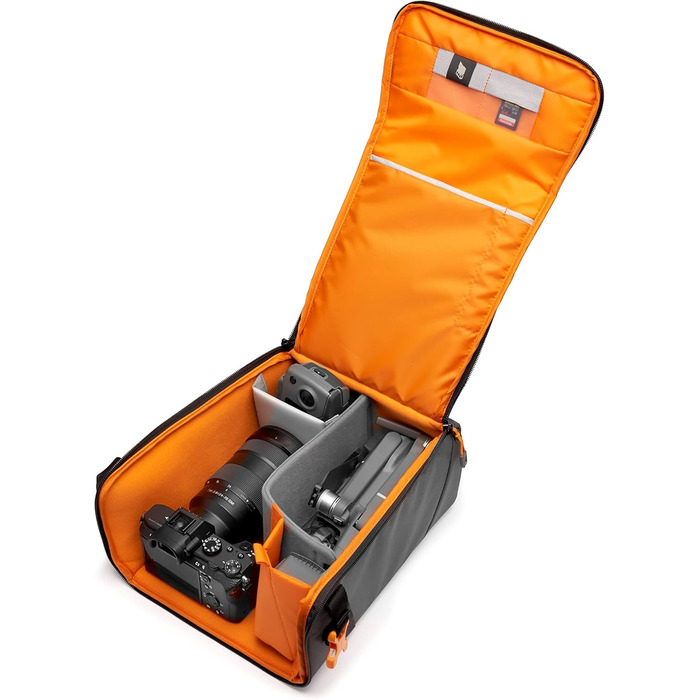 Чохол для камери Lowepro GearUp Creator Box Large II (XL), для бездзеркальних та DSLR камер, з QuickDoor, з перероблених матеріалів, помаранчевий, сірий