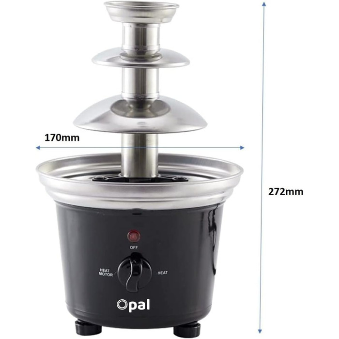 Шоколадний фонтан Opal з нержавіючої сталі, 3-ярусна електрична модель з підігрівом, 500 мл, для вечірок, свят та фестивалів