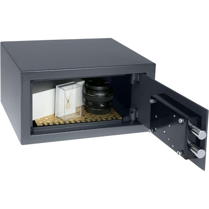 Шафа-сейф HMF 49200-11 з ключем, меблевий сейф | 31 x 17 x 25 см, антрацит
