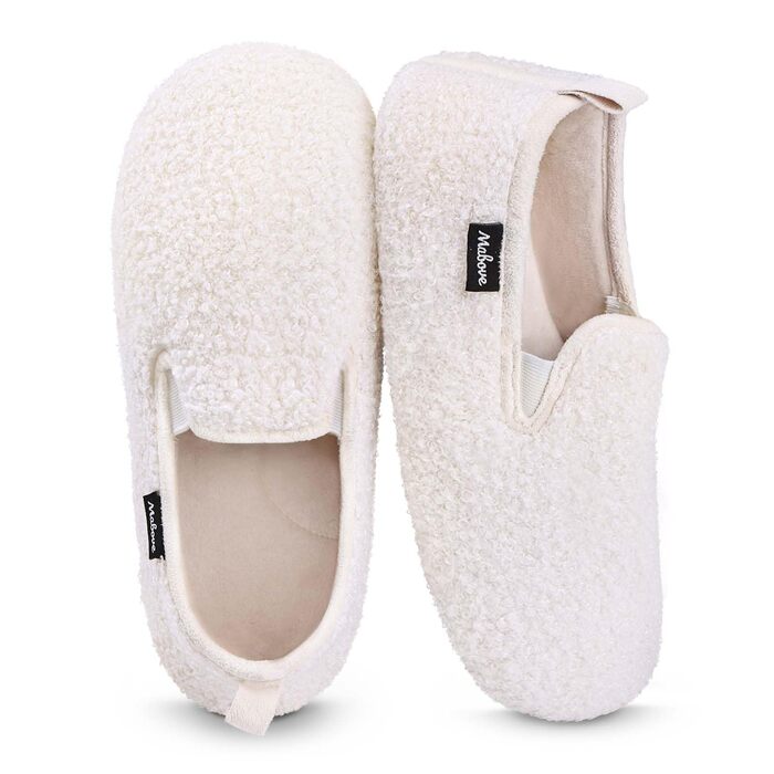 Тапочки жіночі зимові теплі з піною Memory Foam та антиковзною підошвою, 38/39 EU, білі