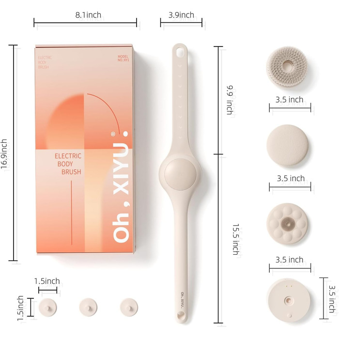 Електрична щітка для спини Gentle Exfoliating, з довгим ручним, для глибокого очищення, для жінок, чоловіків, літніх людей, рожевого кольору