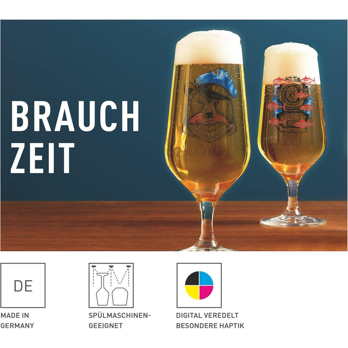 Набір пивних келихів RITZENHOFF Brauchzeit 2 шт, 374 мл, багатокольорові, Німеччина