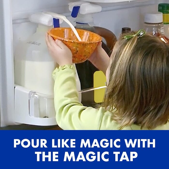 The Magic Tap Automatic Drink Dispenser – Hands-Free Drink Dispenser for Refrigerator – Perfect for Milk, Juice – Gifts for Women & Men – 1 Pack, White