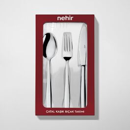 Нержавіюча сталева стололова посуд - набір 24 шт для 6 осіб. Елегантний набір для щоденного використання та особливих випадків. Стійкий до іржі.