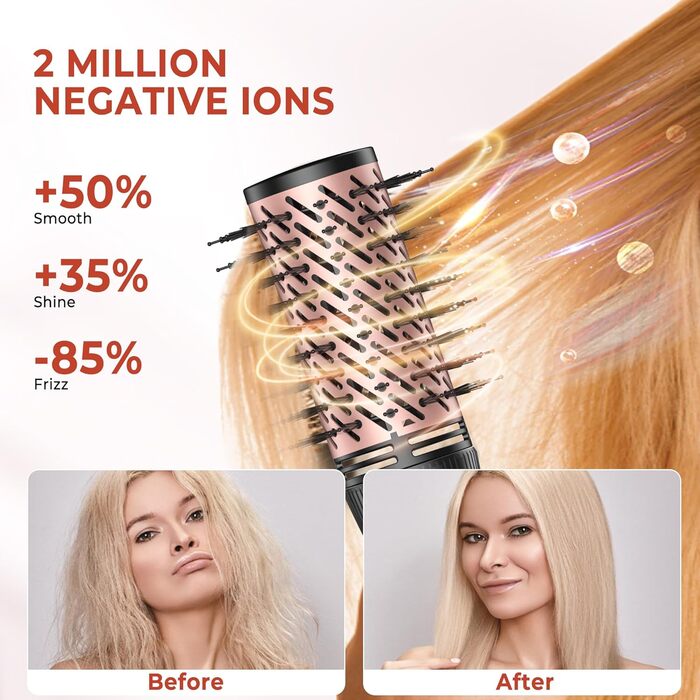 Мультистайлер для волосся 5 в 1: фен-щітка, плойка, об'єм, локони, 1000W, золото