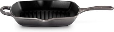 Le Creuset Signature чавунна гриль-пательня квадратна 26 см, для всіх типів плит, індукція, 2,86 кг, колір Flint