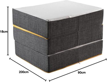 Складний ортопедичний матрац Comfy Line 100x200 см для кемпінгу, гостьова та дорожня матраци, футон з піни, складаний на підлогу