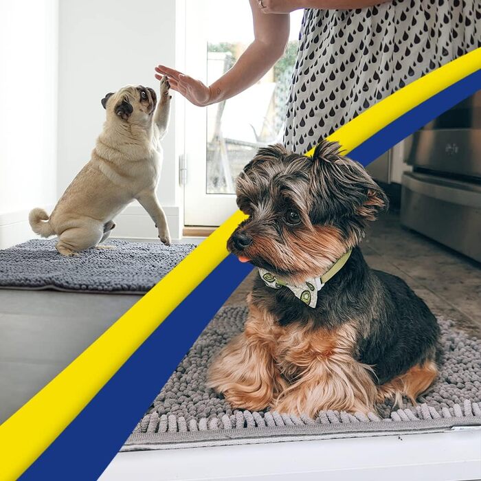 Килимок Muddy Mat® для підлоги та домашніх улюбленців, суперпоглинаючий мікрофібра, нековзний, товстий, праний, для кухні, ванної, спальні, приміщення й вулиці, сірий, розмір M, 76,2x48,3 см