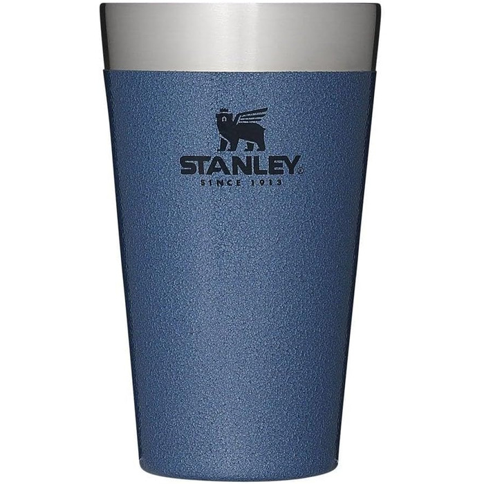 Термокружка Stanley Adventure Stacking Bierkrug 473 мл з нержавіючої сталі, з подвійними стінками, вакуумна ізоляція, 4 години холоду, без BPA, для стекування, миється в посудомийній машині (Hammertone Lake)