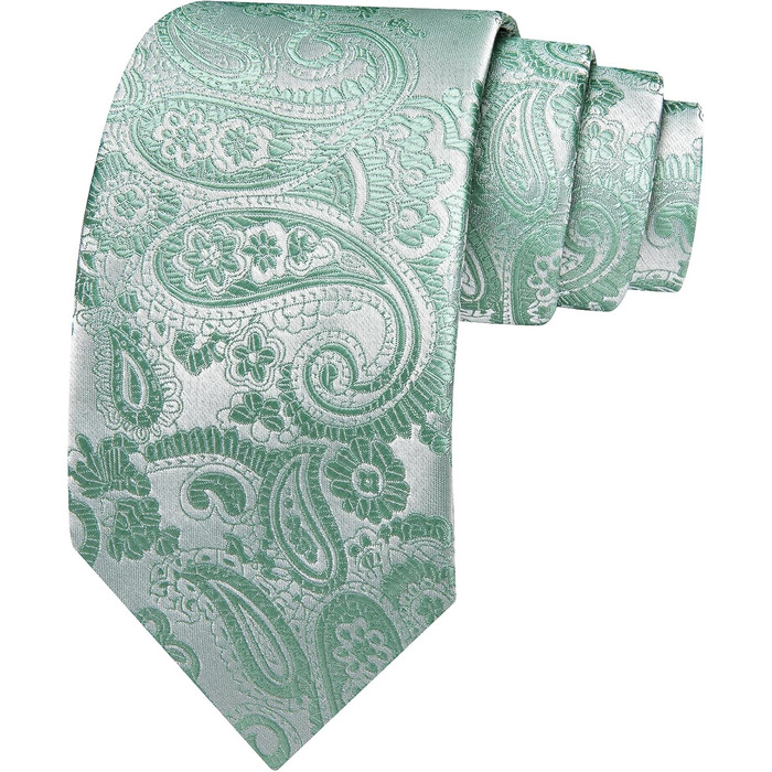 Сет краваток для весілля Barry.Wang: однотонний павловійський шовковий крават з нагрудником (світло-зелений)