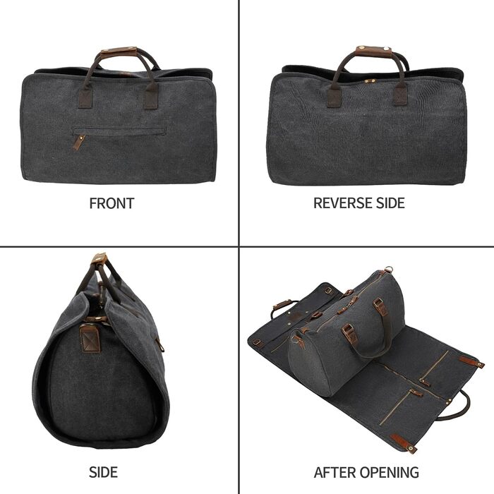 Дорожній костюм-органайзер 2-в-1 American Casual Canvas Leder для одягу та аксесуарів, чорний