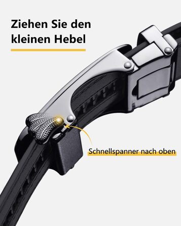 Чоловічий шкіряний ремінь LAKIDAY з автоматичною застібкою, 35 мм, чорний, регульований, 125 см